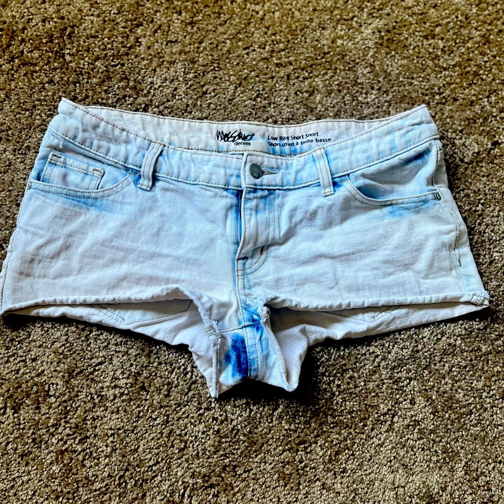 Denim low rise shorts